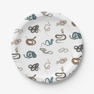 Assiettes En Carton Motif animal reptile de serpents colorés
