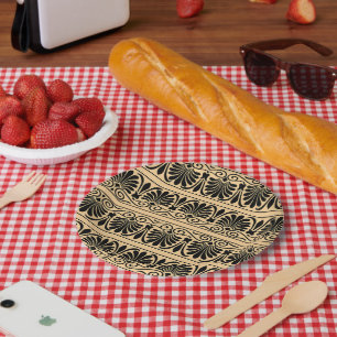 Assiettes En Carton Motif arabe méditerranéen grec marron