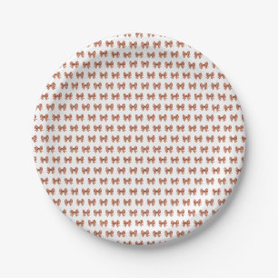 Assiettes En Carton motif arc en vichy Brown