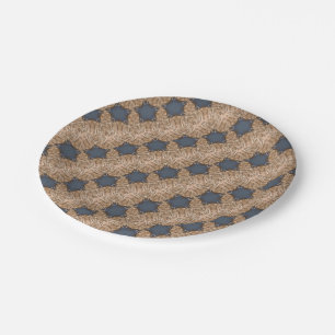 Assiettes En Carton Motif Arrière - plan Blue Christmas Star Wicker