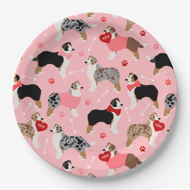 Assiettes En Carton Motif australien Shepherd Valentine (Devant)