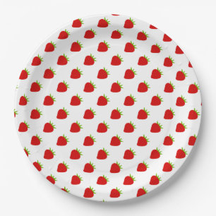 Assiettes En Carton Motif aux fraises cuites