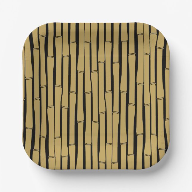 Assiettes En Carton Motif bambou (Recto)