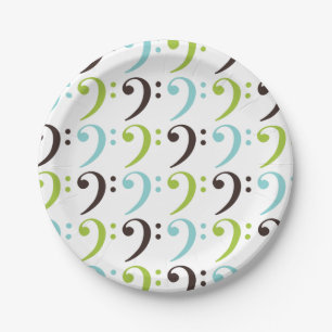 Assiettes En Carton Motif Bass Clef