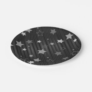 Assiettes En Carton Motif Black Stars