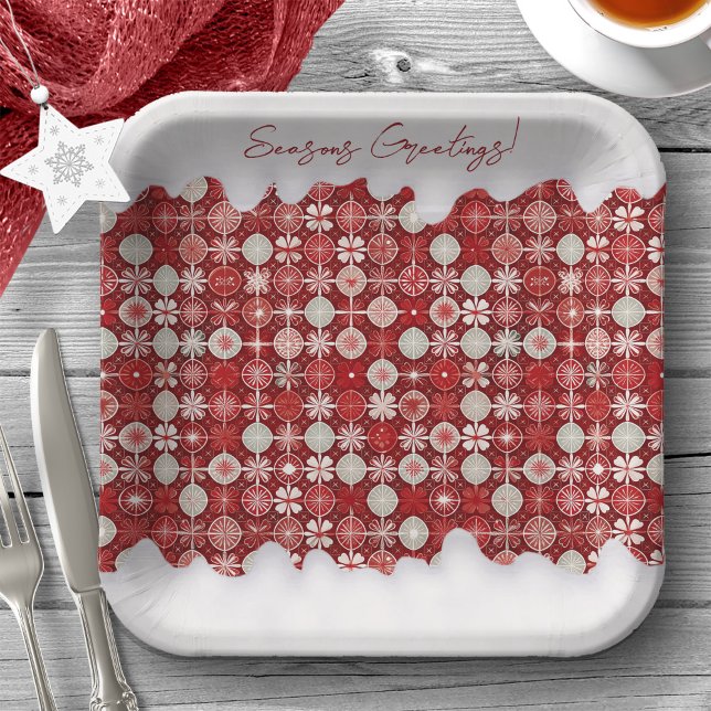 Assiettes En Carton Motif blanc rouge Noël #13 ID1009 (Créateur téléchargé)