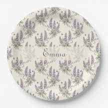 Motif botanique vintage élégant lupin et abeilles 