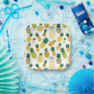 Assiettes En Carton Motif branché à l'ananas