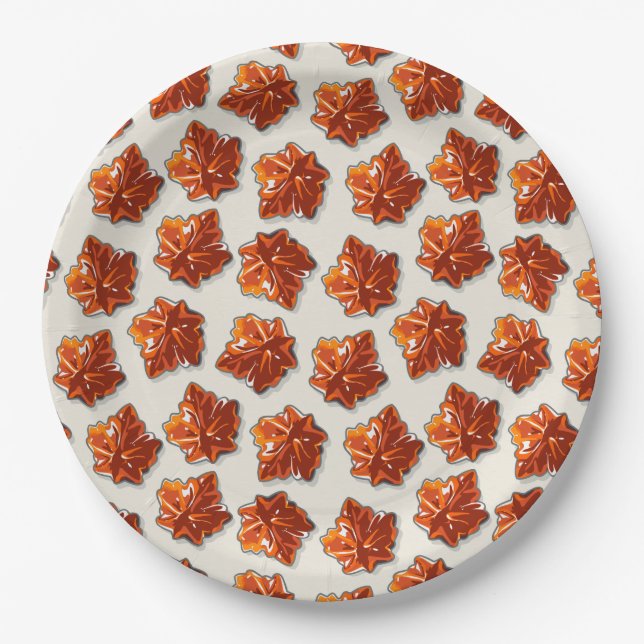 Assiettes En Carton Motif canadien de sirop d'érable (Devant)