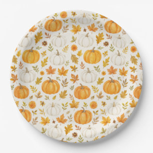 Assiettes En Carton Motif Citrouille mignon   Thanksgiving