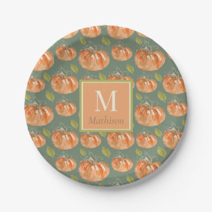 Assiettes En Carton Motif Citrouille Monogram Fall