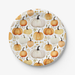 Assiettes En Carton Motif Citrouille petit aquarelle