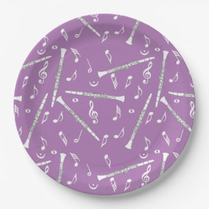 Assiettes En Carton Motif Clarinet Music Note