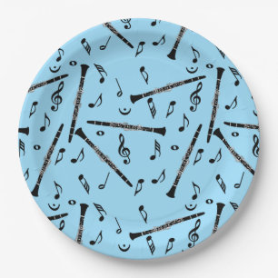 Assiettes En Carton Motif Clarinet Music Note