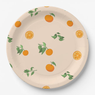Assiettes En Carton Motif classique de citrus fruit orange