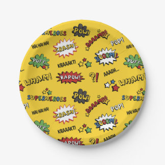 Assiettes En Carton Motif coloré d'amusement de super héros