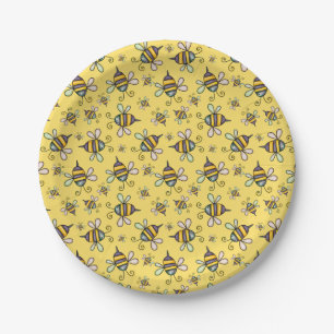 Assiettes En Carton Motif d'abeille