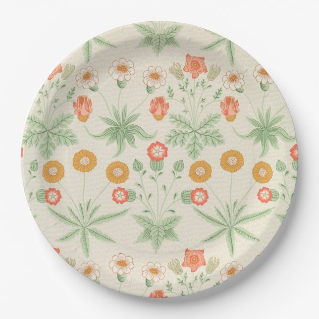 Assiettes En Carton Motif Daisy (par William Morris) (Devant)