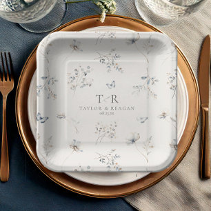 Assiettes En Carton Motif d'aquarelle Fleur sauvage Delicate ID1102