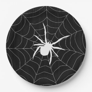 Assiettes En Carton Motif d'araignée d'Halloween