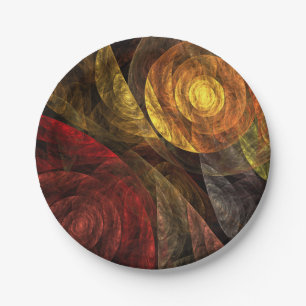 Assiettes En Carton Motif d'art abstrait moderne floral tournesol