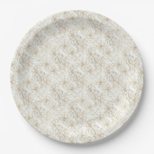 Assiettes En Carton Motif d'art botanique minimaliste en ligne (1)