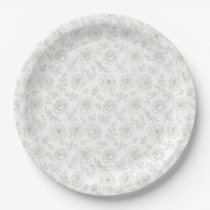 Assiettes En Carton Motif d'art botanique minimaliste en ligne (4)