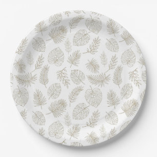 Assiettes En Carton Motif d'art botanique minimaliste en ligne (6)