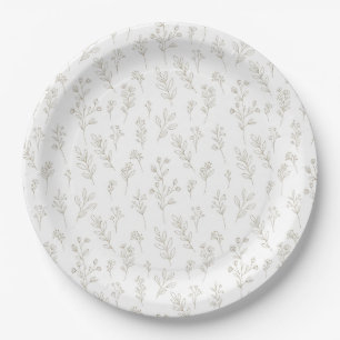 Assiettes En Carton Motif d'art botanique minimaliste en ligne (9)