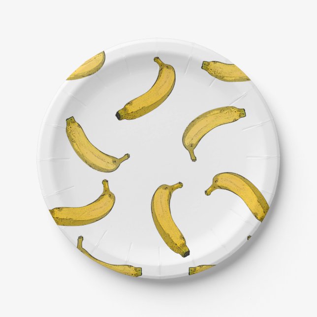 Assiettes En Carton motif de banane (Devant)