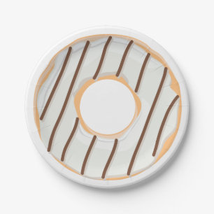 Assiettes En Carton Motif de beignets colorés rétro pour une fête amus