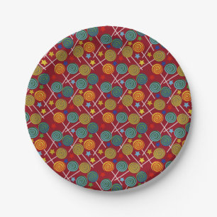 Assiettes En Carton Motif de bonbons motif Lollies lollipop 32