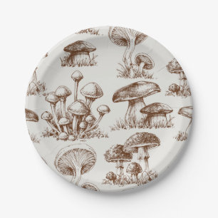 Assiettes En Carton Motif de champignons