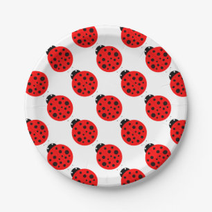 Assiettes En Carton Motif de coccinelle