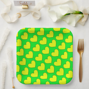 Assiettes En Carton Motif de coeur