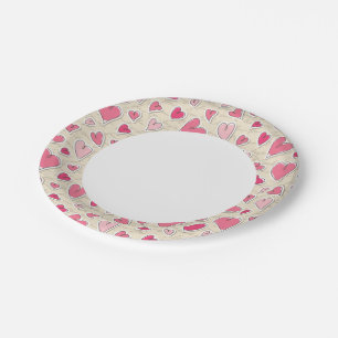 Assiettes En Carton Motif de coeur