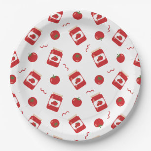 Assiettes En Carton motif de confiture de tomates