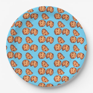 Assiettes En Carton Motif de cookies à puces de chocolat