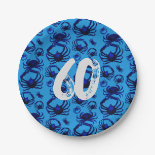 Assiettes En Carton Motif de crabes bleus