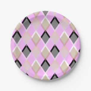 Assiettes En Carton Motif de diamant coussin extérieur lilas