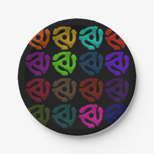 Assiettes En Carton motif de disque d'insertion de plastique vinyle