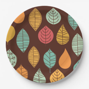 Assiettes En Carton Motif de feuilles d'automne moderne