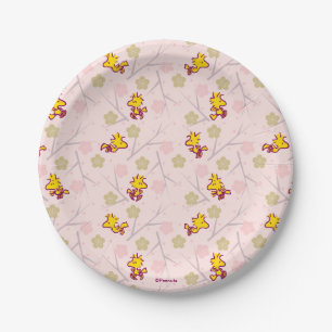 Assiettes En Carton Motif de fleurs de cerisiers roses Woodstock