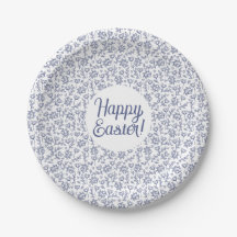 Motif de fleurs de Pâques blanc et bleu