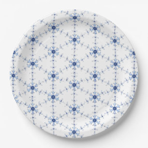 Assiettes En Carton Motif de flocon de diamant