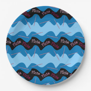 Assiettes En Carton Motif de flute rose