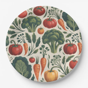 Assiettes En Carton Motif de jardin botanique végétal vintage