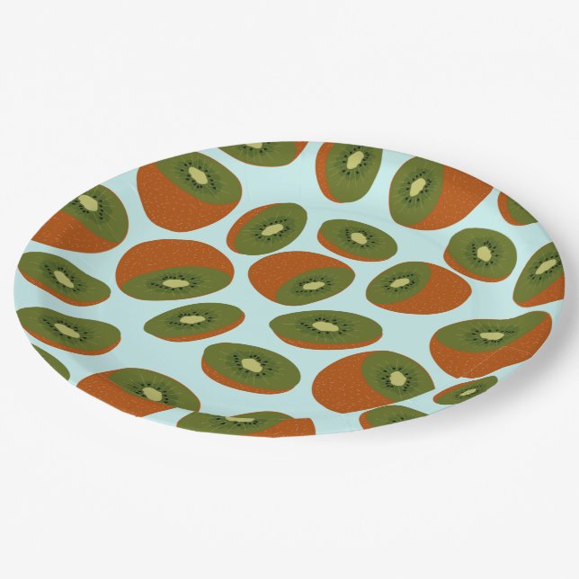 Assiettes En Carton Motif de Kiwifruit (Angle)