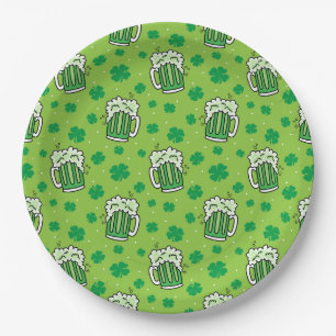 Assiettes En Carton Motif de la bière verte de la Saint Patrick