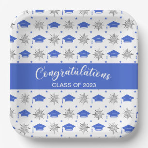 Assiettes En Carton Motif de la casquette bleue et blanche